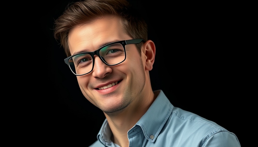 Confident man in glasses smiling, with text 'TRUMP VS POWELL'; impact of a weakening dollar discussion.