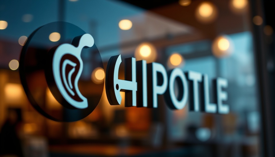 Close-up of Chipotle logo reflecting expansion in Mexico.