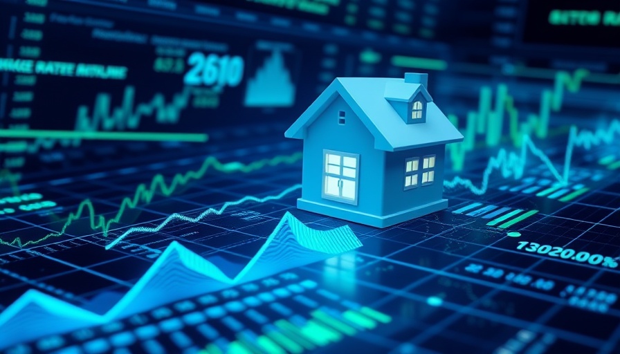 Abstract illustration of UK mortgage rates with house icon.