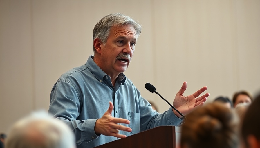 Middle-aged man speaking passionately, conveying unflinching faith in God's promises.