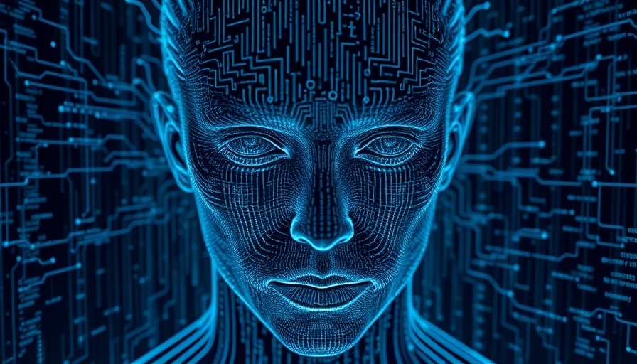 Digital human face and code representing OpenAI acquisitions.