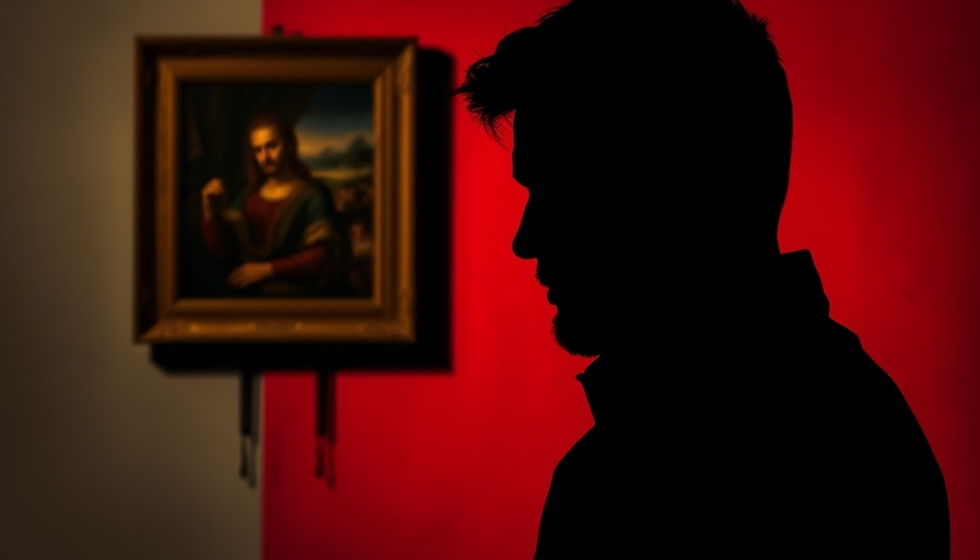 Abstract male malaise, contemplative silhouettes with art contrast.