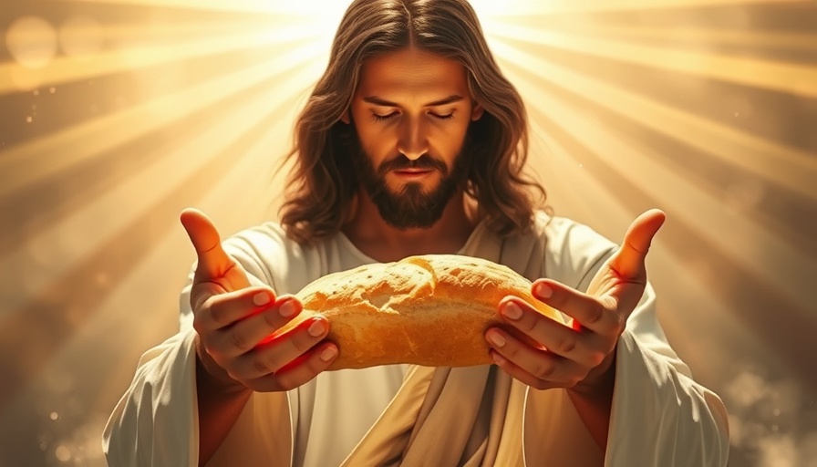 A serene depiction of Jesus as the Bread of Life, divine portrayal.
