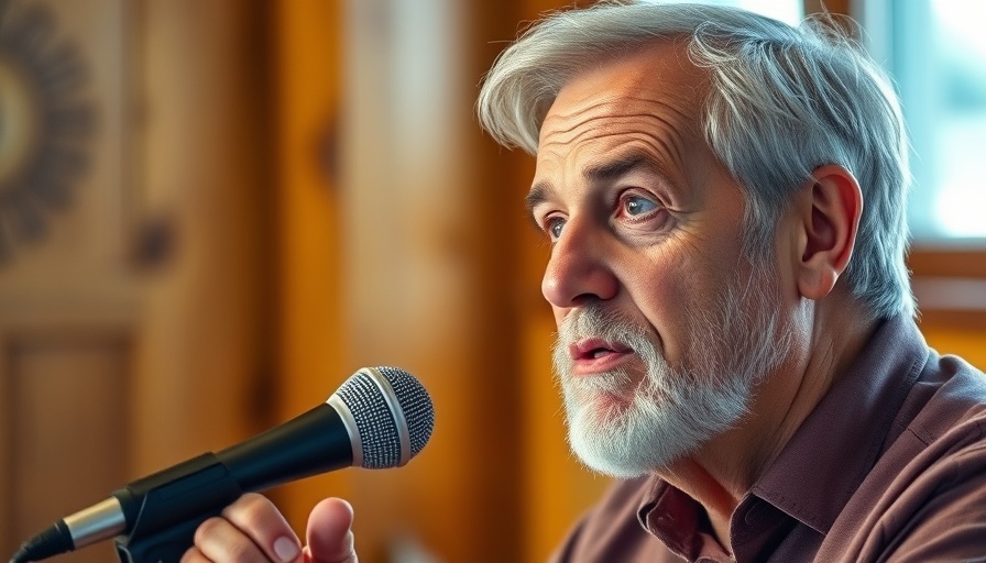Mature man discussing the importance of trust in family life.
