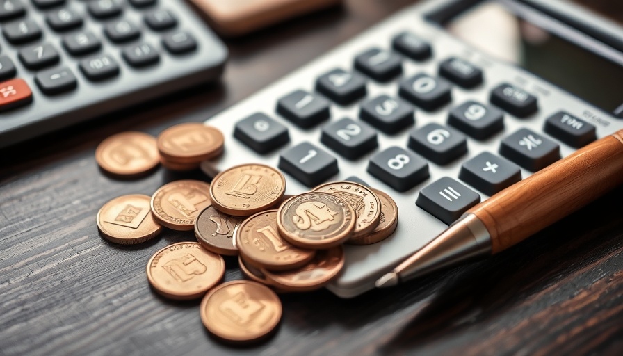 Calculator and coins on desk related to Dumfries grants for community projects.