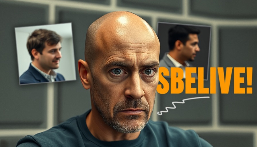 Concerned man reacting to 'dim the sun experiment' news with portraits of speakers.