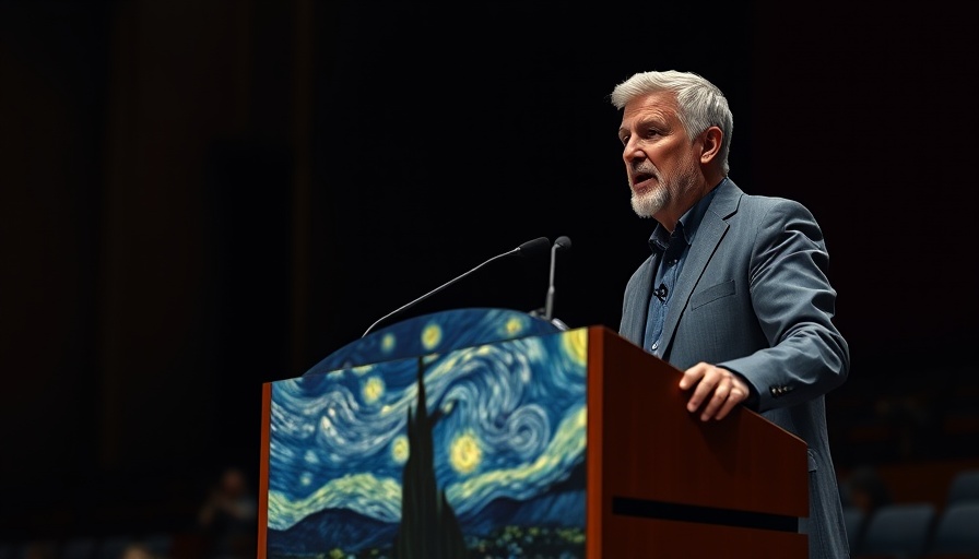Speaker discusses Old Earth vs. Young Earth Christian perspective at a lecture.