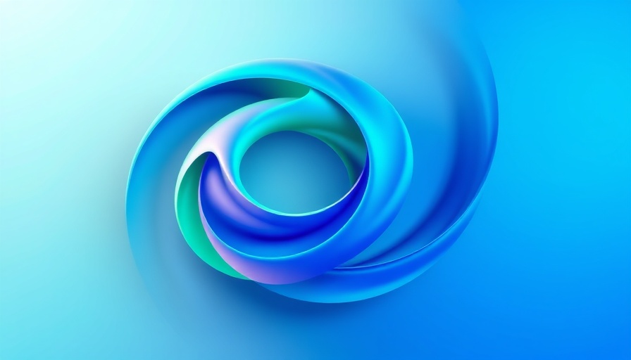 Abstract Microsoft Edge swirl design in blue and green colors.