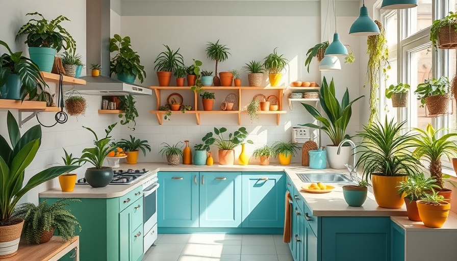 Colorful Kitchen Makeover: Modern kitchen with vibrant decor and natural light.