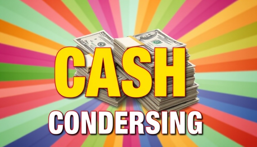 Stacks of money illustrating cash condensing concept on a colorful background.