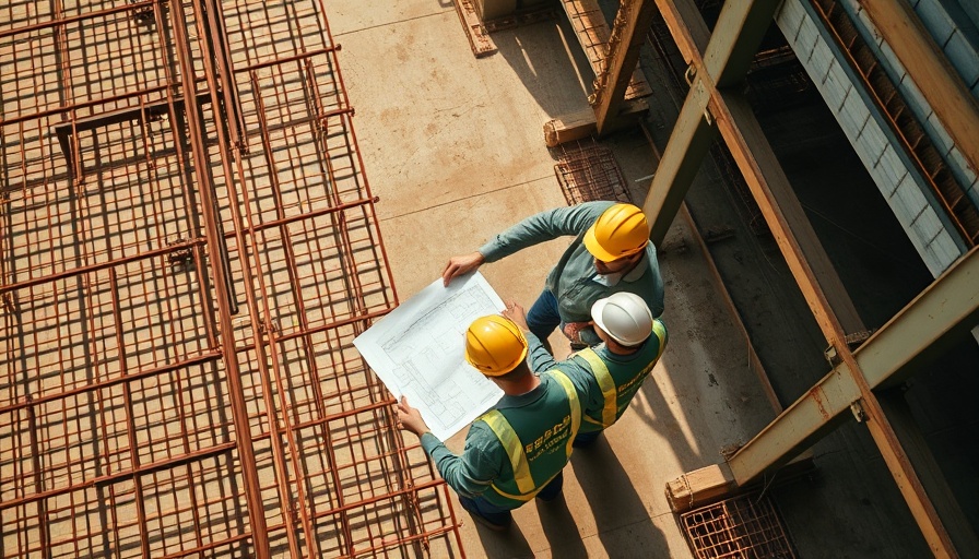 Constructors reviewing blueprints, UK planning appeals backlog reduction.