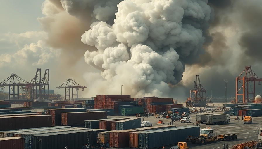 Dramatic smoke cloud over port in Iran explosion 2025.