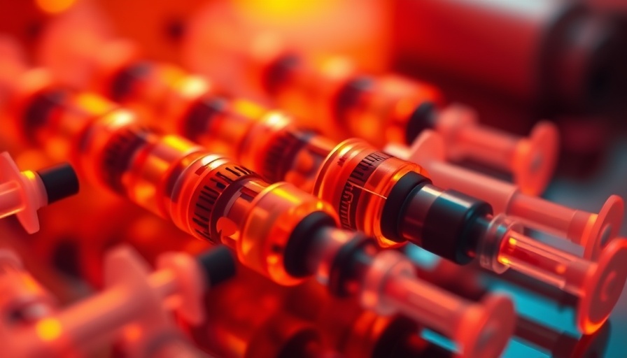 Abstract medication injectors in orange tones, Ozempic and Wegovy updates.