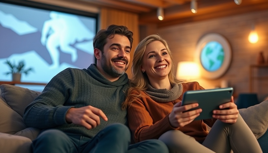 Cozy home projector setup for movie watching couple enjoying evening.