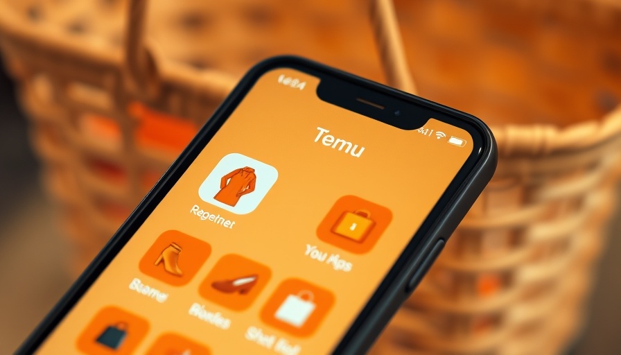 Temu app on phone emphasizing import charges