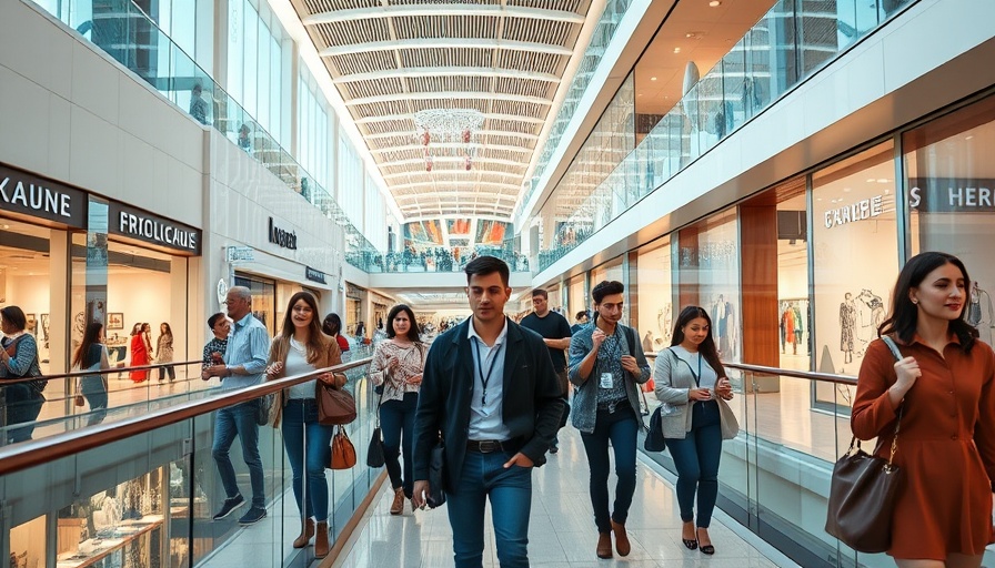 Wealthy consumers spending in an upscale mall setting.