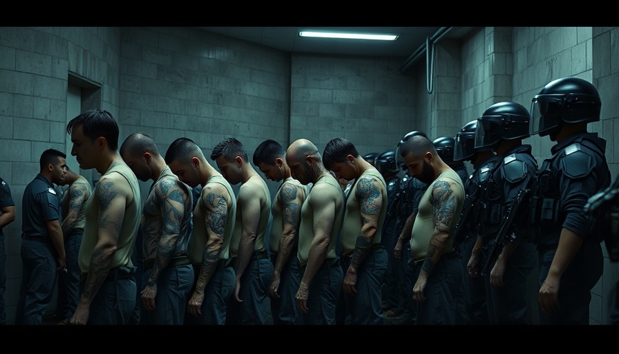 Prisoners in El Salvador under strict surveillance by officers.