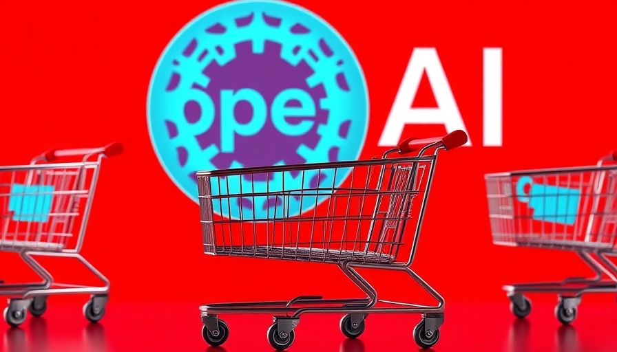 OpenAI logo in shopping carts signifies business innovations.