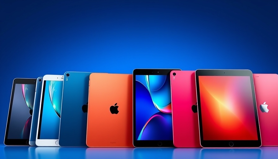 Colorful iPad Air display showcasing sleek design, low price.