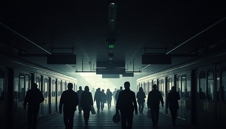 Dimly lit train station during Spain power blackout.