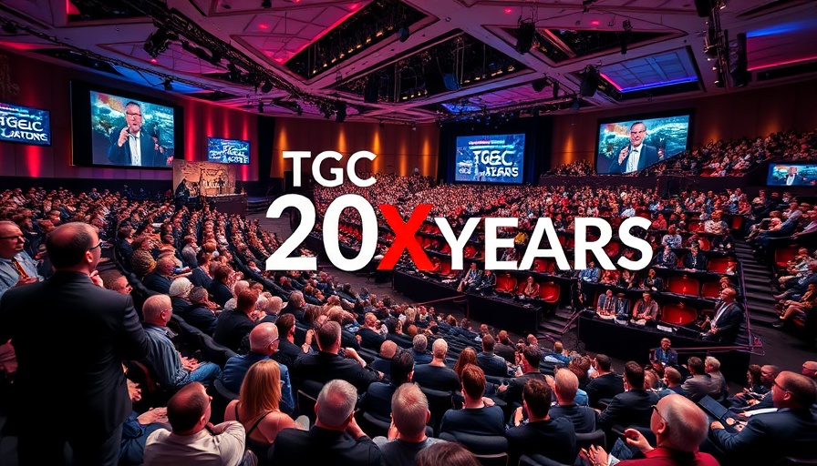 Gospel Coalition 20th Anniversary speakers collage with TGC 20 Years text.