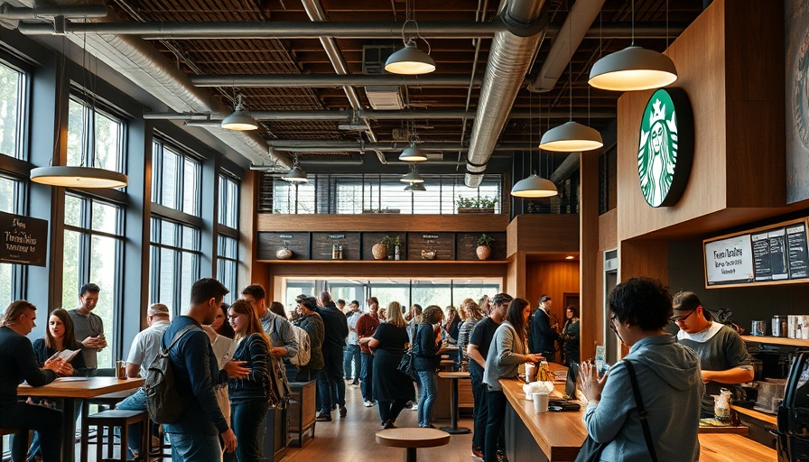Starbucks interior showing customer interactions, highlighting turnaround strategy.