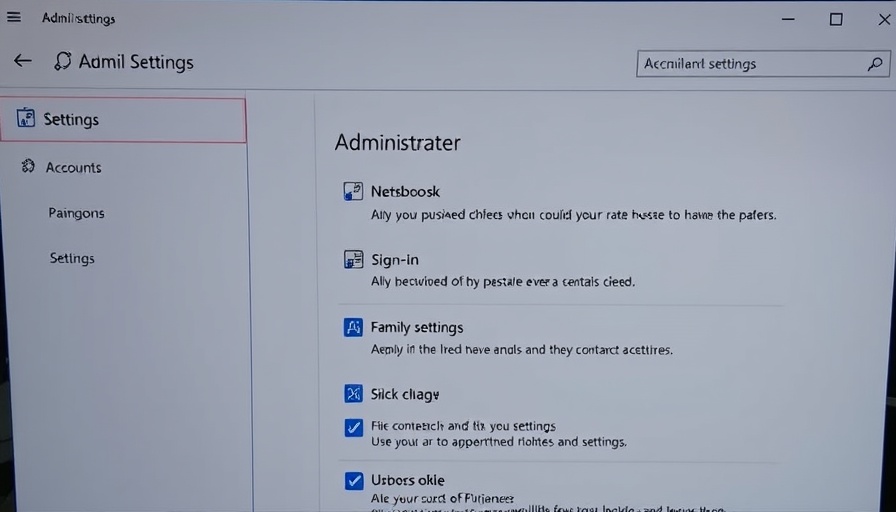 Windows settings showing security threat in account administration.