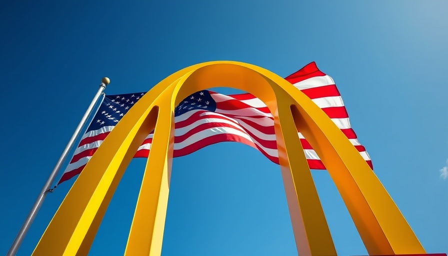 McDonald's logo with American flag hinting at U.S. sales decline.