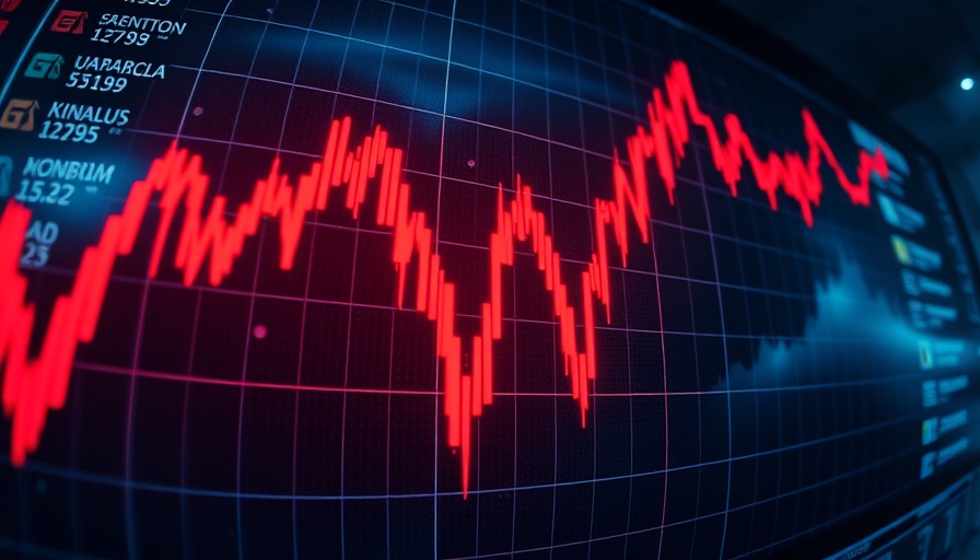 Dramatic financial market graph illustrating topping process.