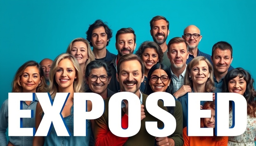 Diverse group with 'EXPOSED' text; Hijab's Scandal theme.
