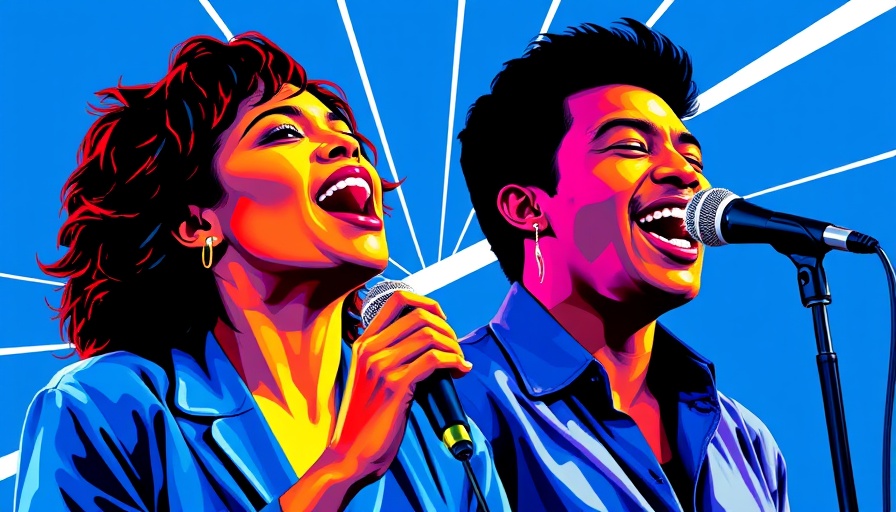 Colorful collage of singers during American Idol Songs of Faith performance.