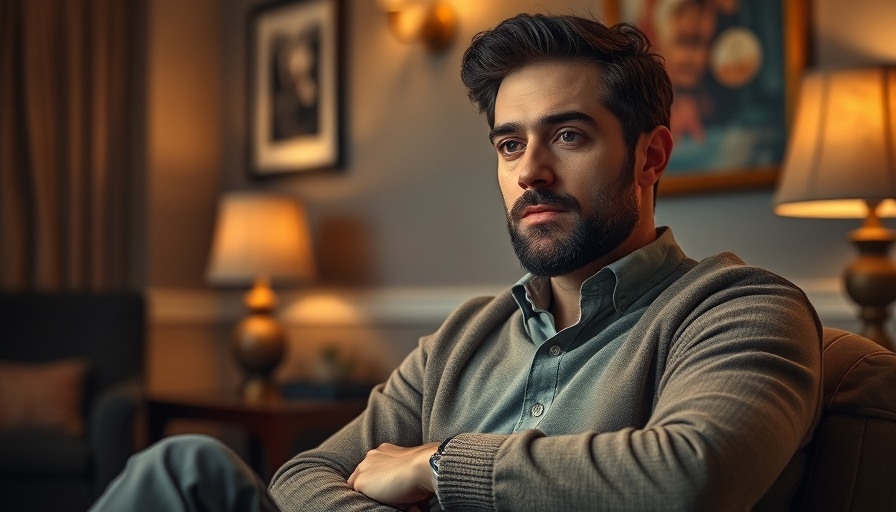 Interview setting with confident man, warm atmosphere