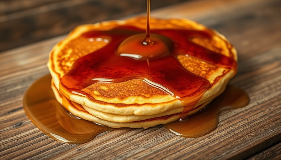 Golden Diner Pancakes Recipe on rustic wooden table.