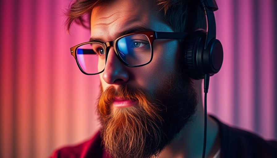 Man with glasses and headphones, colorful gradient effect, trillion debt wall impact.