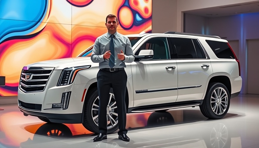 Cadillac luxury brand revival with sleek SUV showcased in vibrant setting.