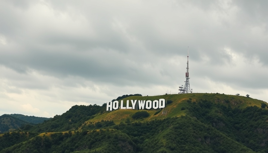 Hollywood hills landscape reflects foreign film tariff impact on Hollywood.