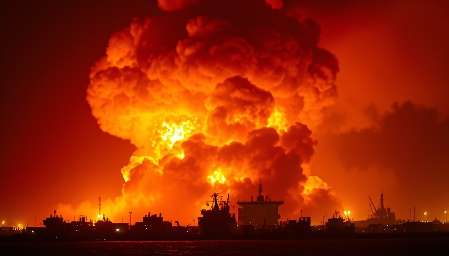 Massive fire explodes at Hudaydah port during night strike.