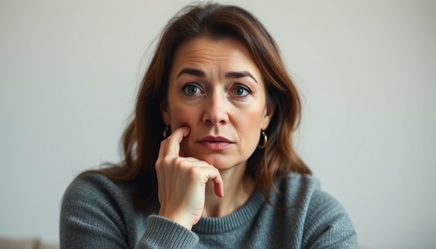 Thoughtful woman asking 'Am I a Bad Mom?' in discussion about motherhood stress.
