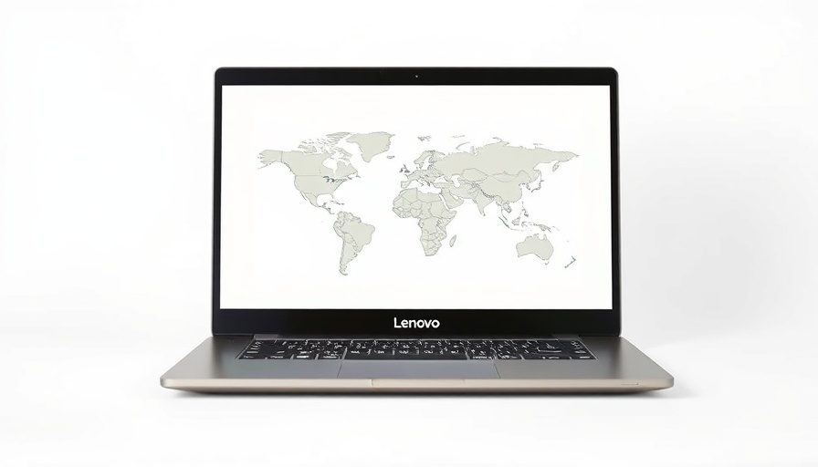 Refurbished Lenovo Chromebook displaying map on white background.