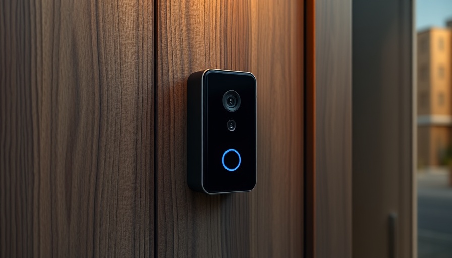 Modern video doorbell mounted on wood wall, best video doorbells 2025.