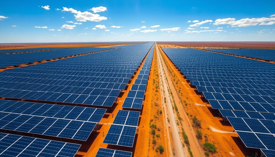 Australia Renewable Energy 2025: Expansive solar farm under sunny skies.