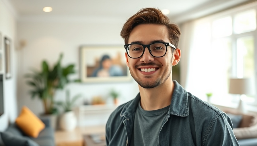 Young man in glasses smiling in cozy room, Israeli Hostage Tamir Nimrodi.
