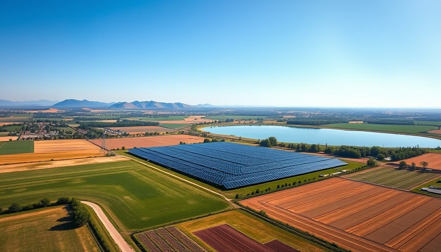 Dumfries Galloway solar investment scenery, solar farm by lake.