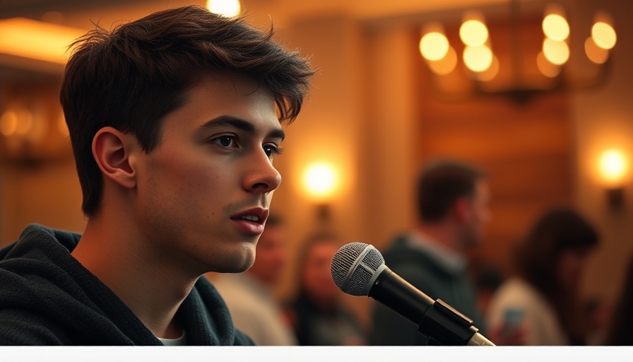 Bitcoin's Bullish Summer prediction by a young man speaking into a microphone.