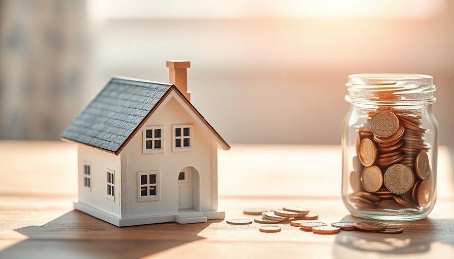 Miniature house next to coin jar representing UK mortgage rates dropping.