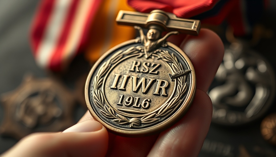 Close-up of WWII service medal, potential investment focus.