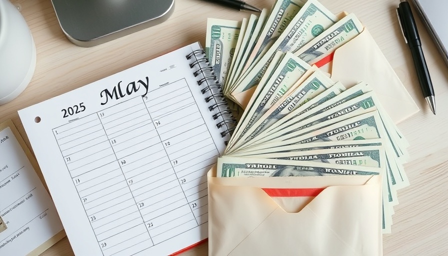 Cash stuffing budgeting setup with planner and currency.