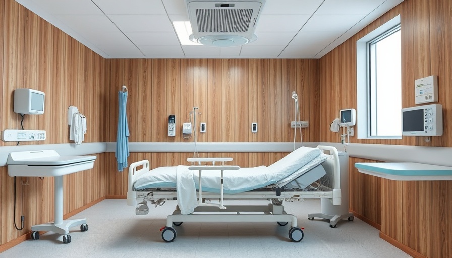 Empty hospital room with adjustable bed at NHS Dumfries.