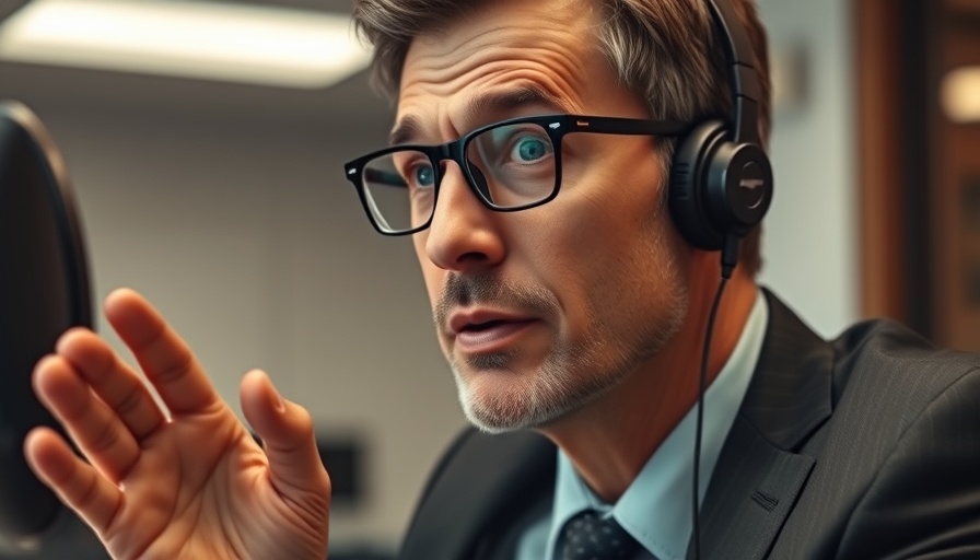 Focused man discussing stock market paradigm shift indoors.