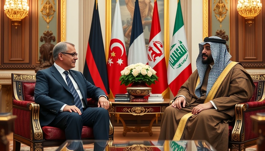 Diplomatic meeting symbolizing U.S.-Saudi arms deal in opulent setting.